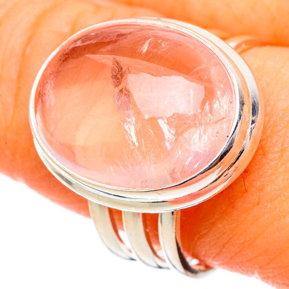 Rose Quartz Rings handcrafted by Ana Silver Co - RING101666