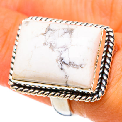 Howlite Rings handcrafted by Ana Silver Co - RING101677