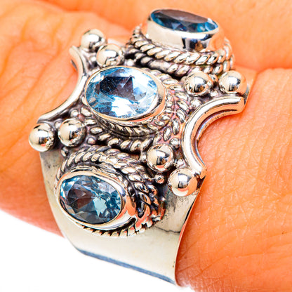 Blue Topaz Rings handcrafted by Ana Silver Co - RING101683