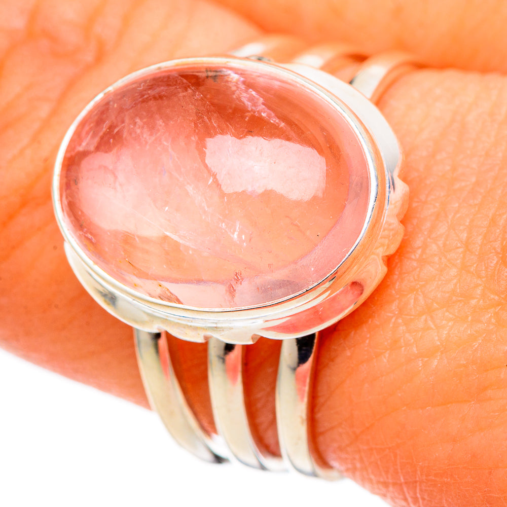 Rose Quartz Rings handcrafted by Ana Silver Co - RING101693