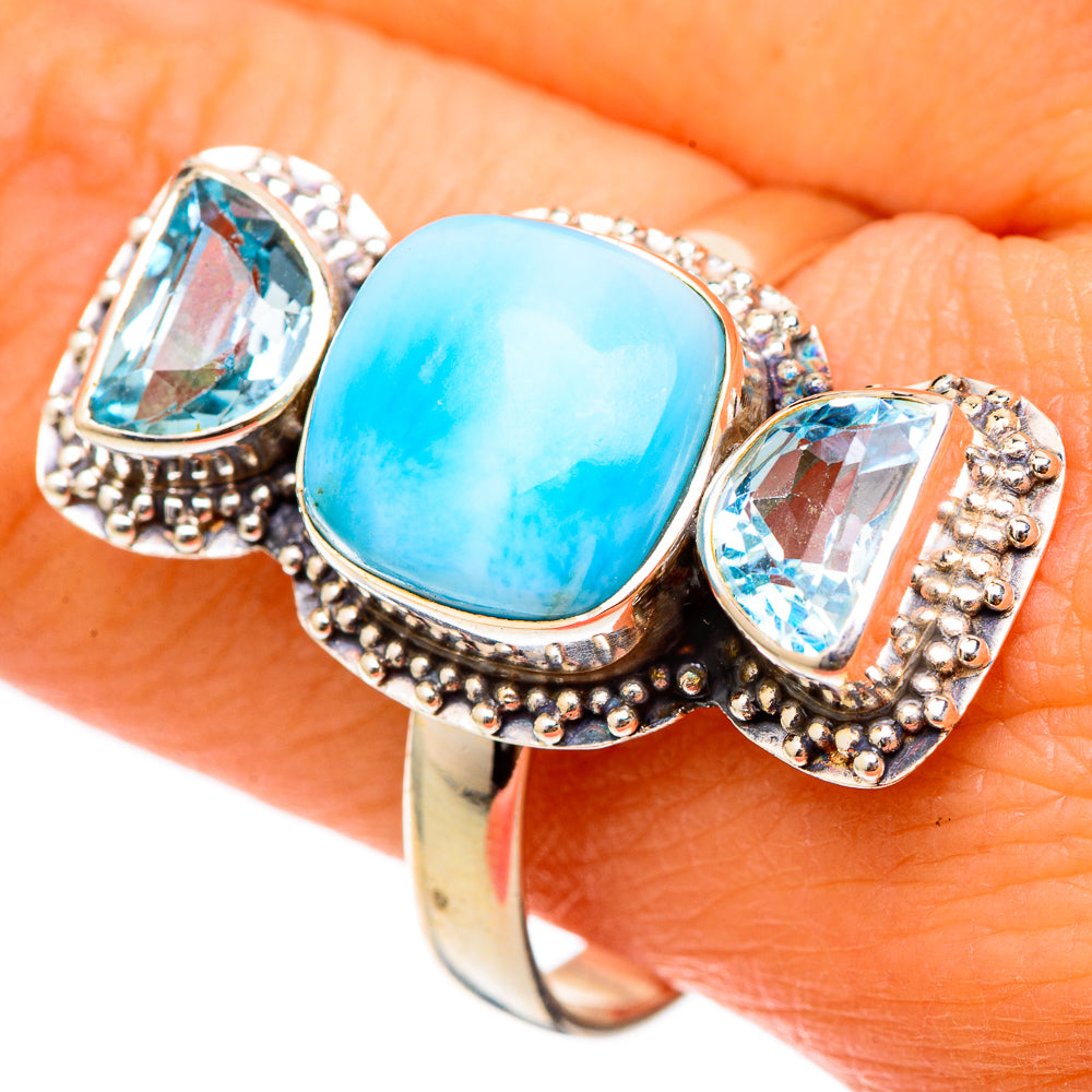 Larimar Rings handcrafted by Ana Silver Co - RING101706