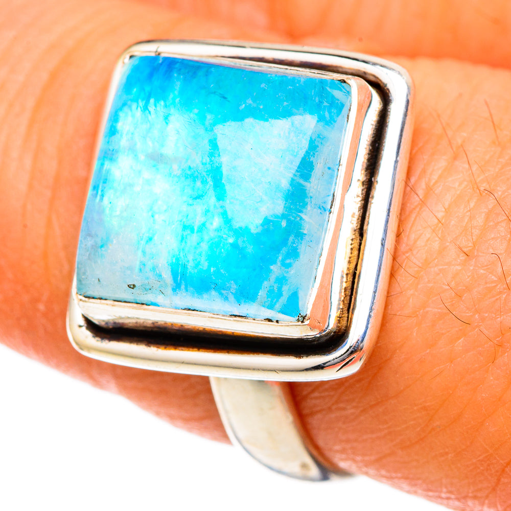 Rainbow Moonstone Rings handcrafted by Ana Silver Co - RING101707