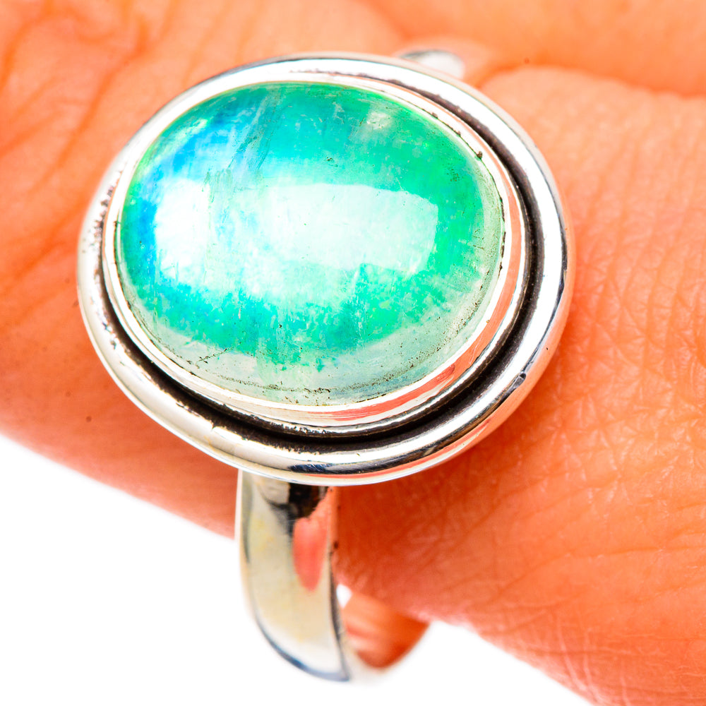 Green Moonstone Rings handcrafted by Ana Silver Co - RING101710