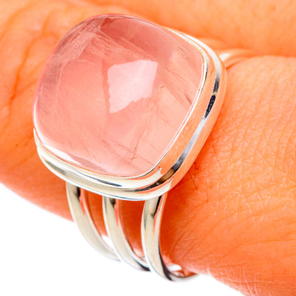 Rose Quartz Rings handcrafted by Ana Silver Co - RING101715