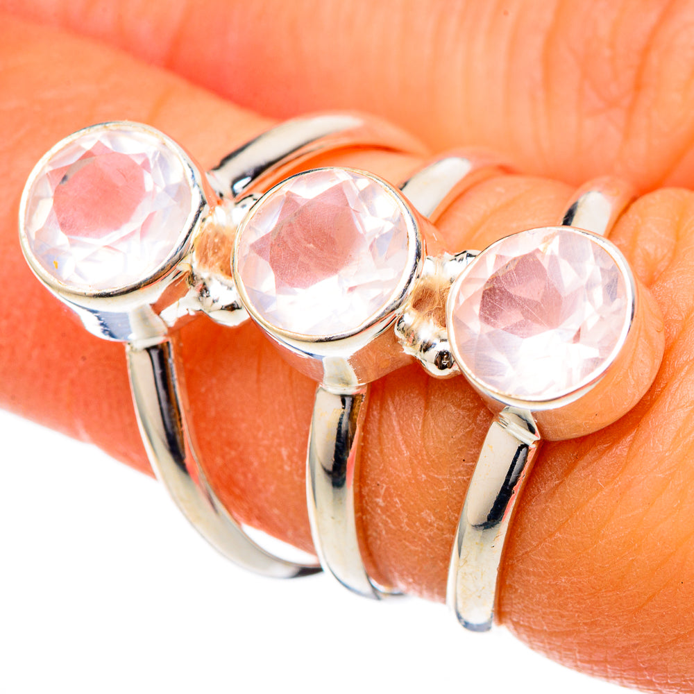 Rose Quartz Rings handcrafted by Ana Silver Co - RING101716