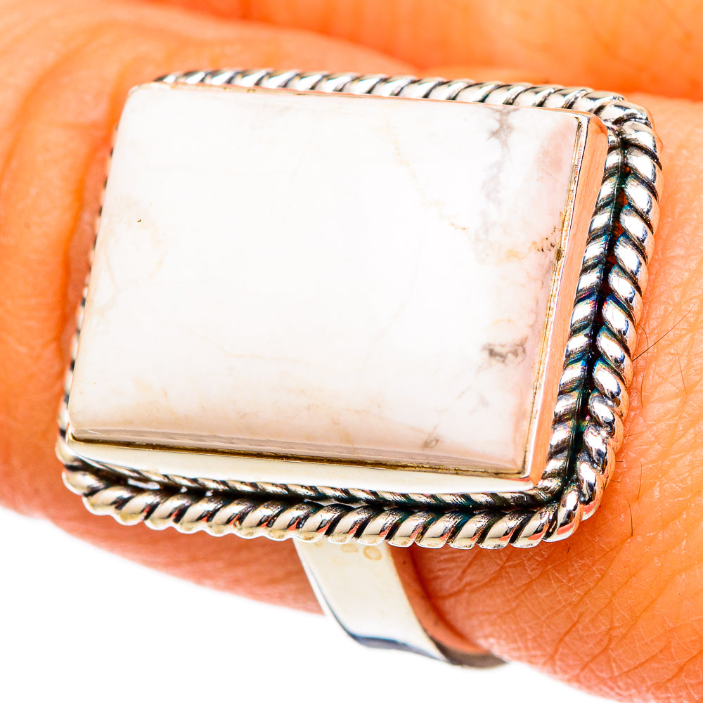 Howlite Rings handcrafted by Ana Silver Co - RING101721