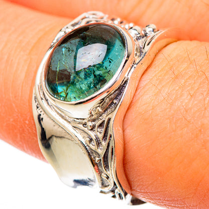 Green Tourmaline Rings handcrafted by Ana Silver Co - RING101725