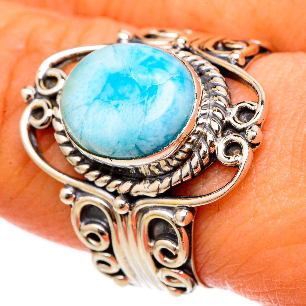 Larimar Rings handcrafted by Ana Silver Co - RING101726