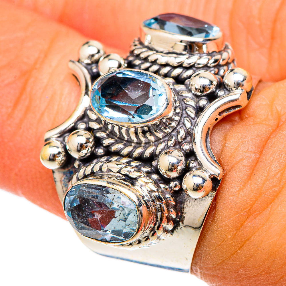 Blue Topaz Rings handcrafted by Ana Silver Co - RING101727