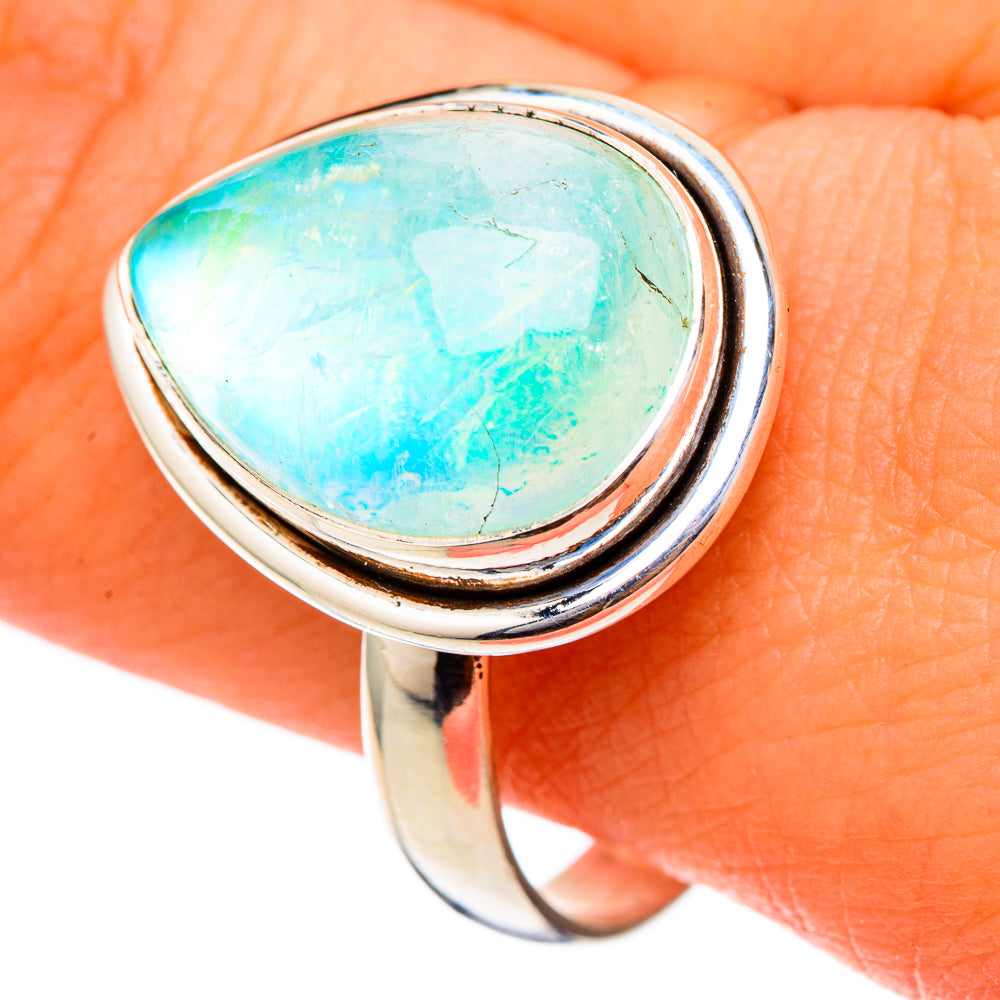 Green Moonstone Rings handcrafted by Ana Silver Co - RING101728