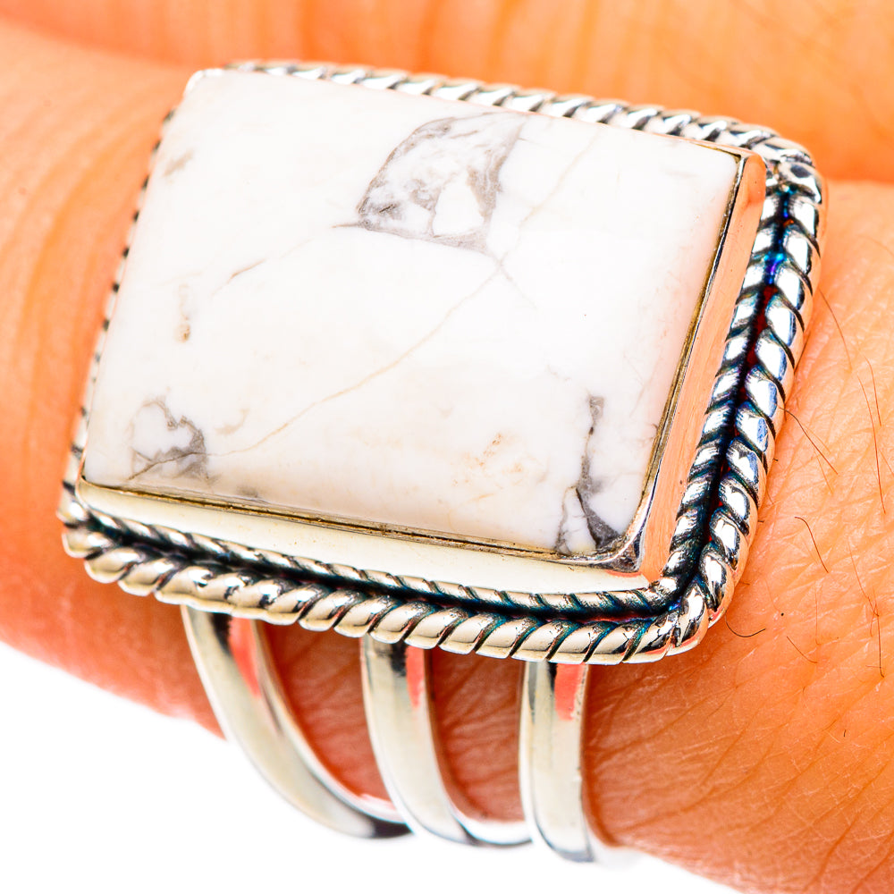 Howlite Rings handcrafted by Ana Silver Co - RING101739