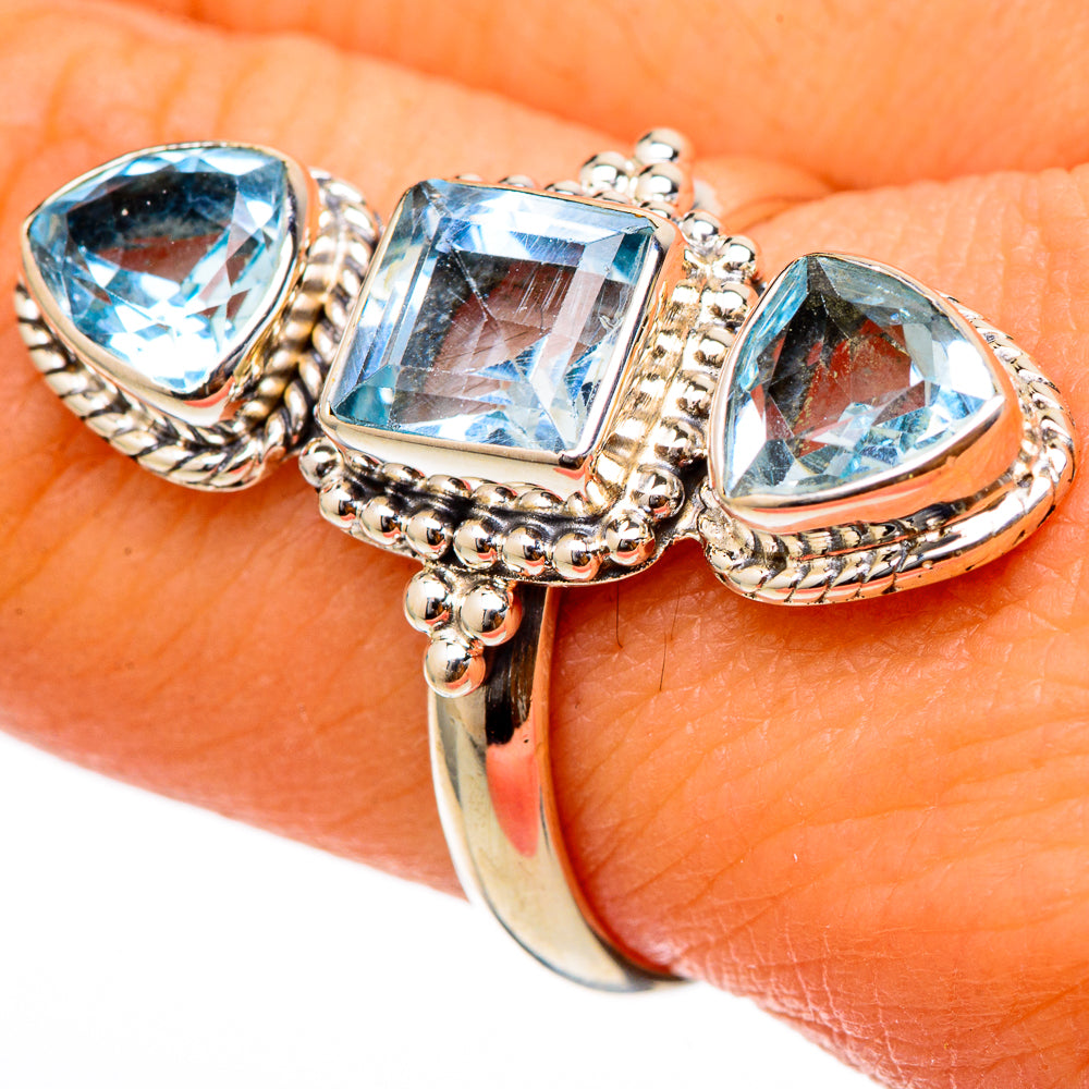 Blue Topaz Rings handcrafted by Ana Silver Co - RING101743