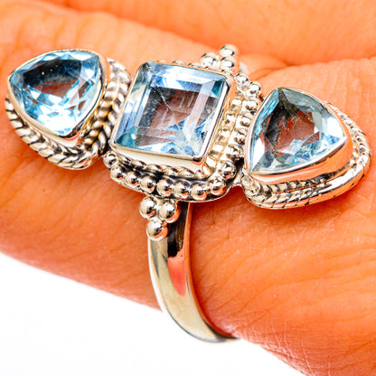 Blue Topaz Rings handcrafted by Ana Silver Co - RING101743