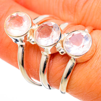 Rose Quartz Rings handcrafted by Ana Silver Co - RING101747