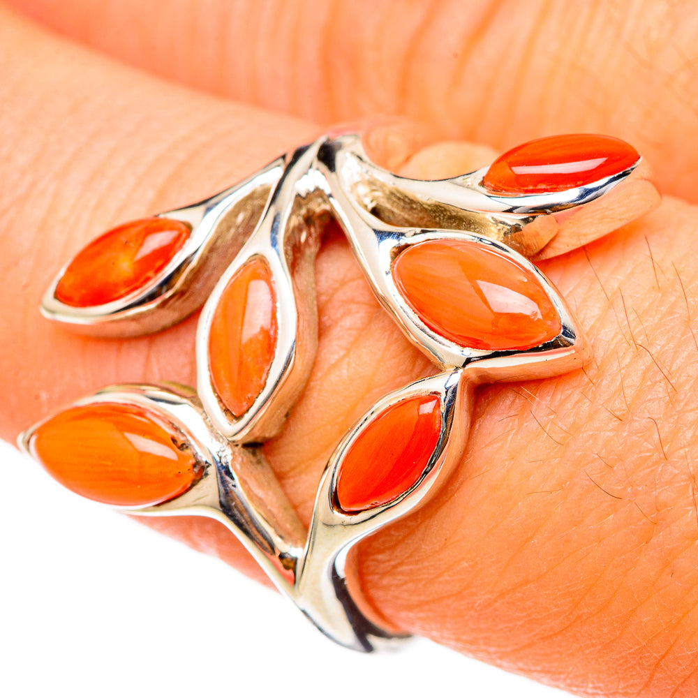 Mediterranean Red Coral Rings handcrafted by Ana Silver Co - RING101748