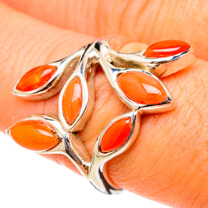 Mediterranean Red Coral Rings handcrafted by Ana Silver Co - RING101748