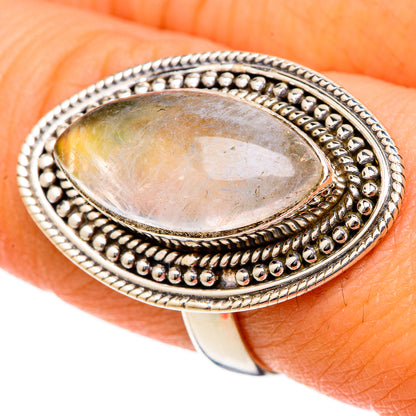 Rainbow Moonstone Rings handcrafted by Ana Silver Co - RING101750