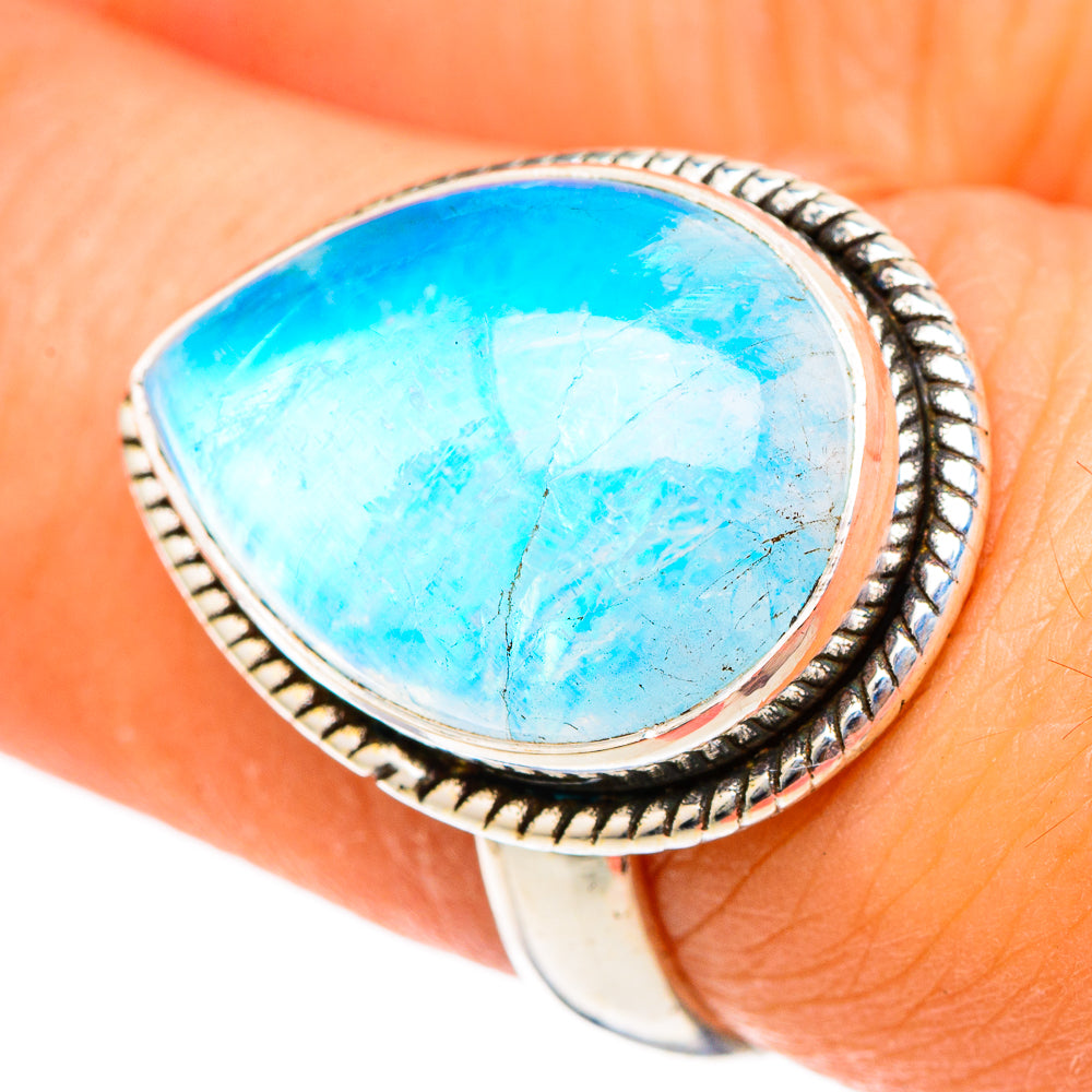 Rainbow Moonstone Rings handcrafted by Ana Silver Co - RING101757