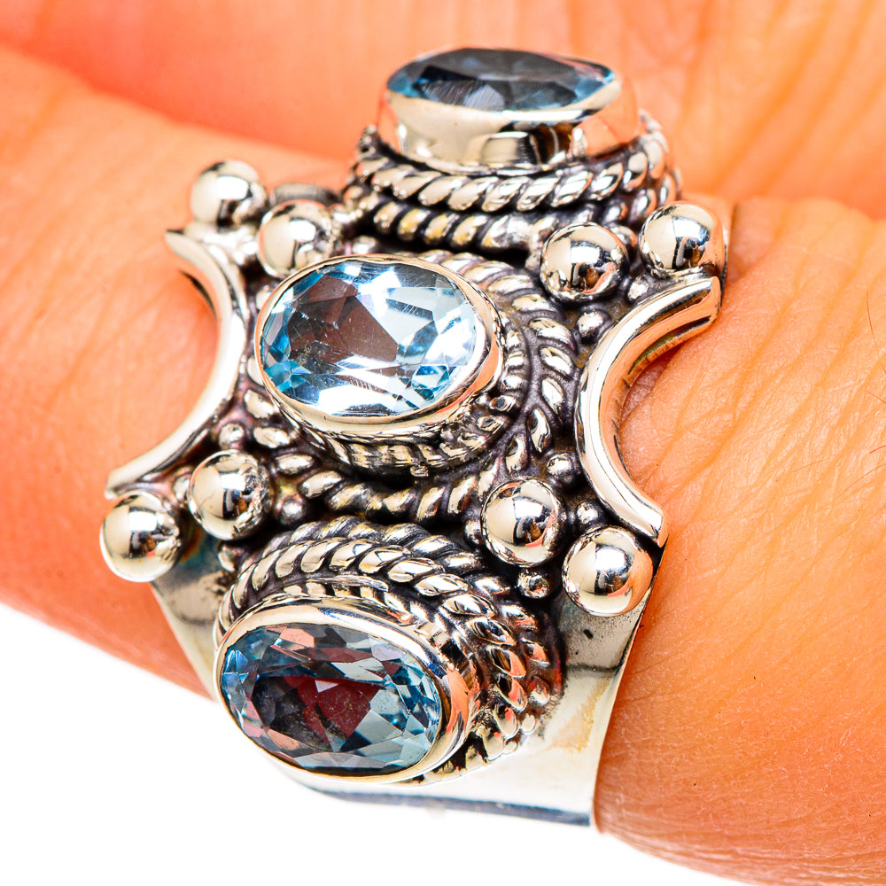 Blue Topaz Rings handcrafted by Ana Silver Co - RING101758
