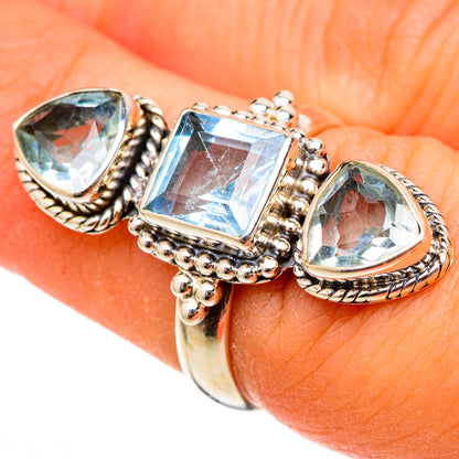 Blue Topaz Rings handcrafted by Ana Silver Co - RING101759