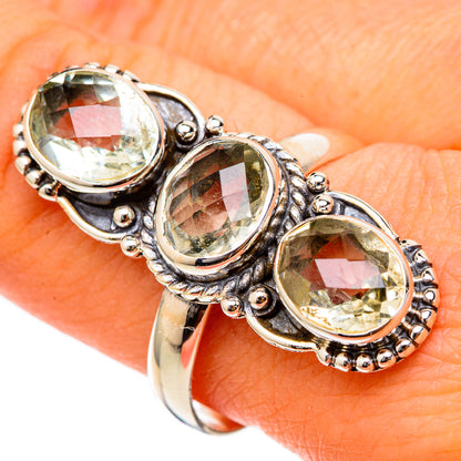 Green Amethyst Rings handcrafted by Ana Silver Co - RING101760
