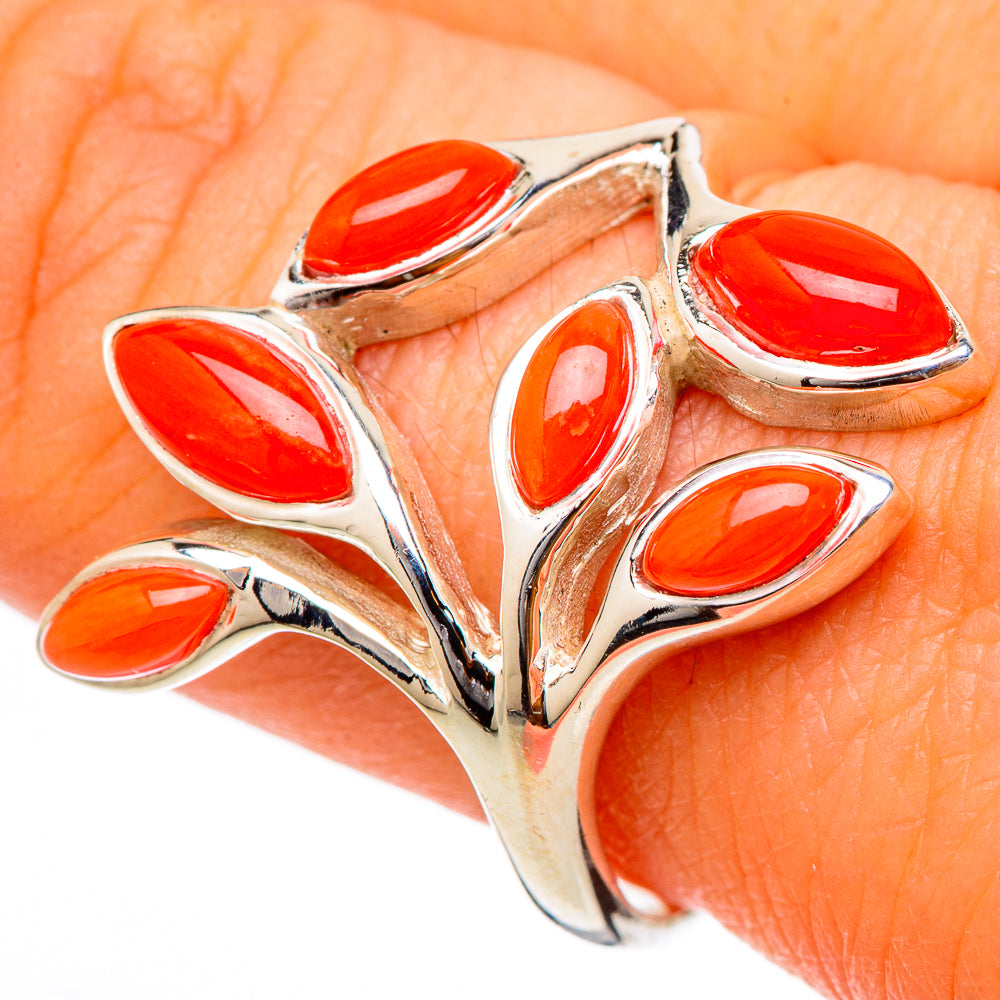 Mediterranean Red Coral Rings handcrafted by Ana Silver Co - RING101779