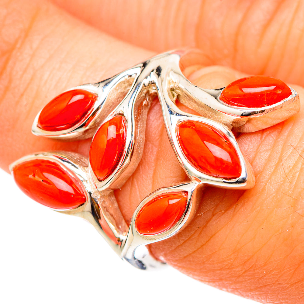 Mediterranean Red Coral Rings handcrafted by Ana Silver Co - RING101785