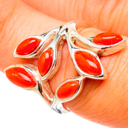 Mediterranean Red Coral Rings handcrafted by Ana Silver Co - RING101785
