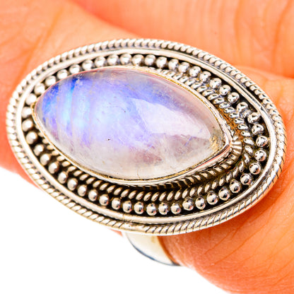 Rainbow Moonstone Rings handcrafted by Ana Silver Co - RING101790