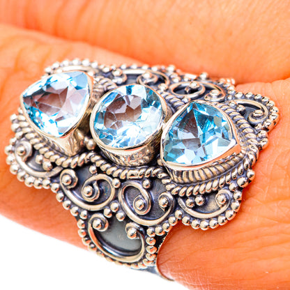 Blue Topaz Rings handcrafted by Ana Silver Co - RING101802