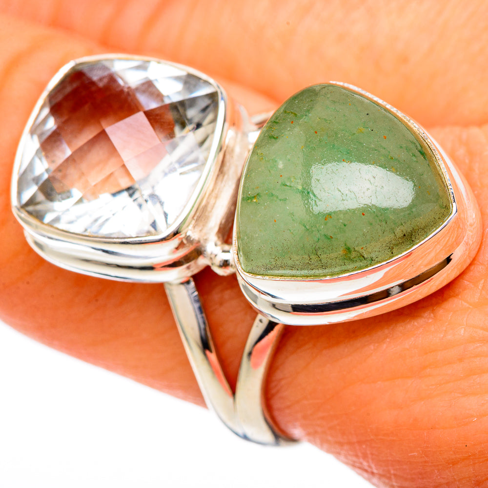 Green Aventurine, Green Amethyst Rings handcrafted by Ana Silver Co - RING101806