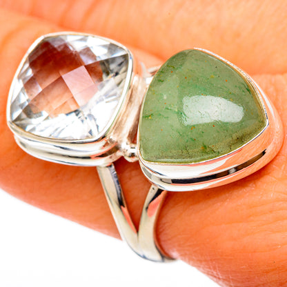 Green Aventurine, Green Amethyst Rings handcrafted by Ana Silver Co - RING101806