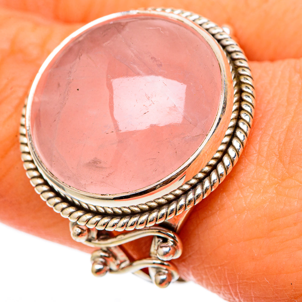 Rose Quartz Rings handcrafted by Ana Silver Co - RING101820