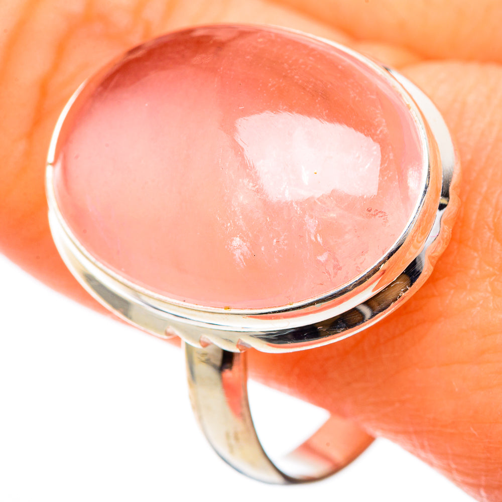Rose Quartz Rings handcrafted by Ana Silver Co - RING101821