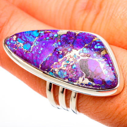 Purple Copper Composite Turquoise Rings handcrafted by Ana Silver Co - RING101824