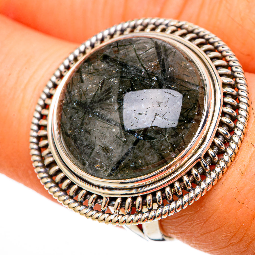Tourmalinated Quartz Rings handcrafted by Ana Silver Co - RING101829