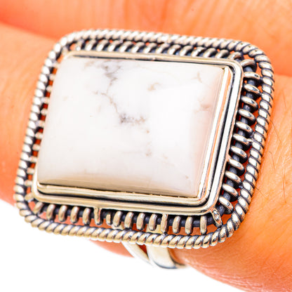 Howlite Rings handcrafted by Ana Silver Co - RING101831