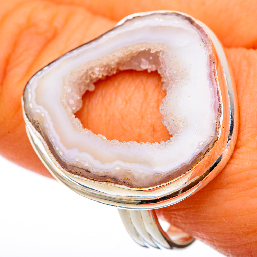 White Geode Slice Rings handcrafted by Ana Silver Co - RING101834