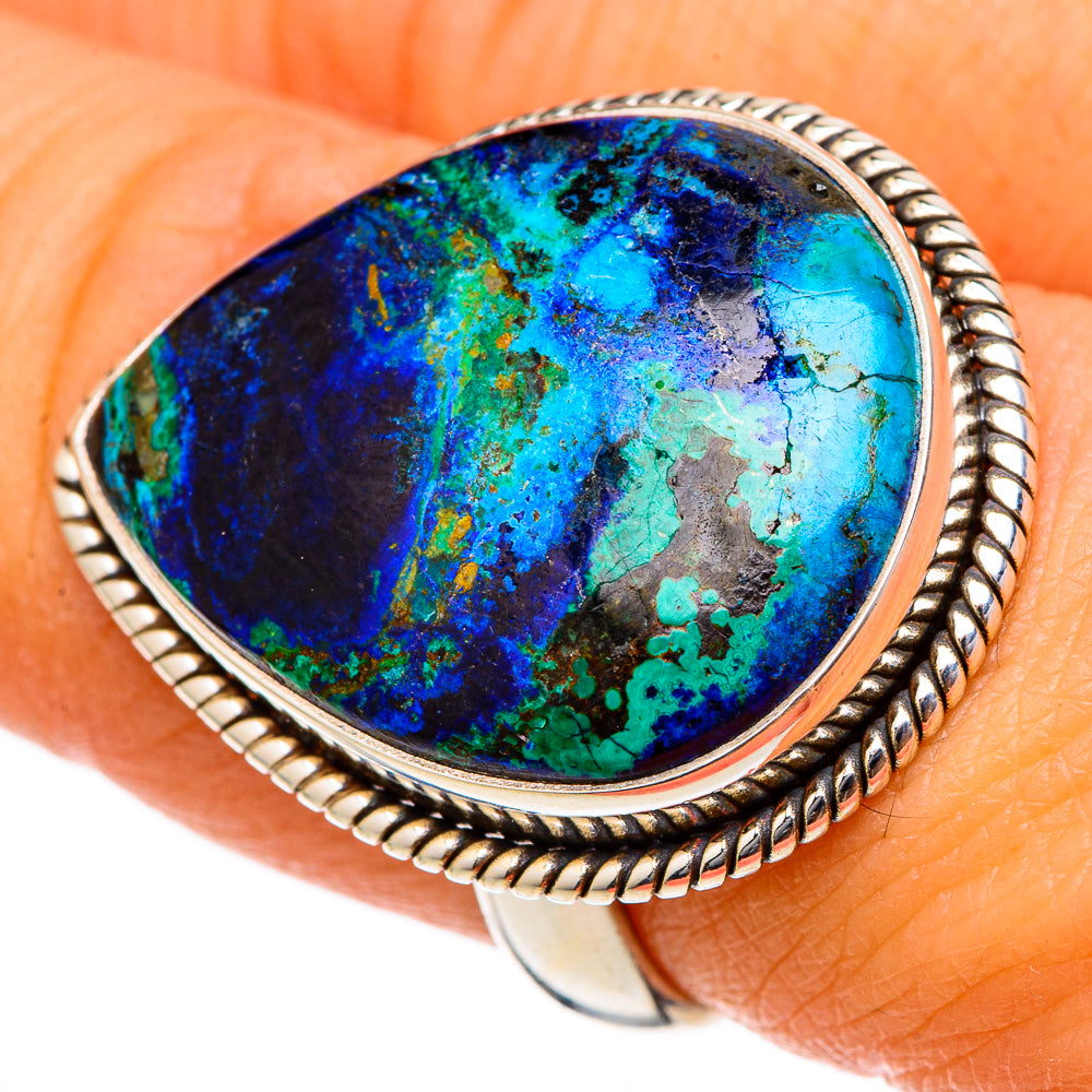 Azurite Malachite Rings handcrafted by Ana Silver Co - RING101835