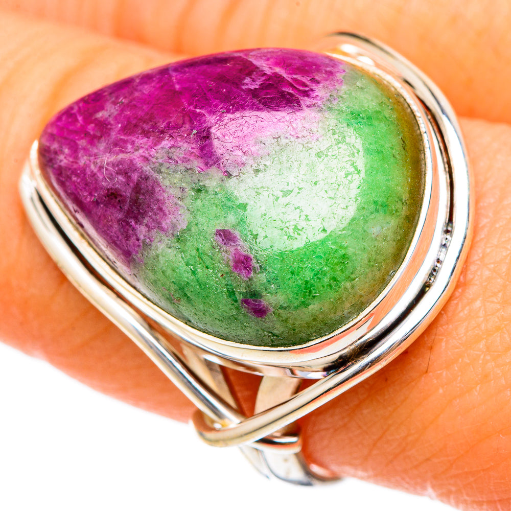 Ruby Zoisite Rings handcrafted by Ana Silver Co - RING101837