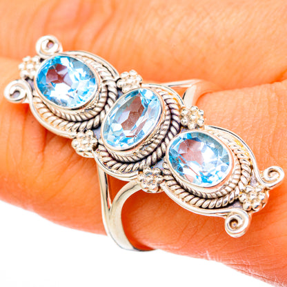 Blue Topaz Rings handcrafted by Ana Silver Co - RING101844