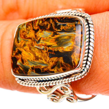 Golden Pietersite Rings handcrafted by Ana Silver Co - RING101858