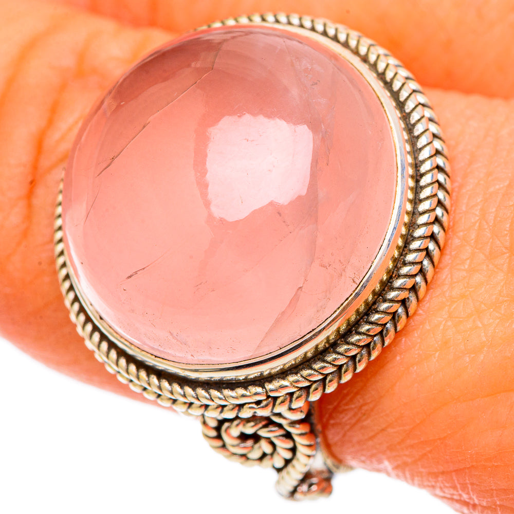 Rose Quartz Rings handcrafted by Ana Silver Co - RING101860