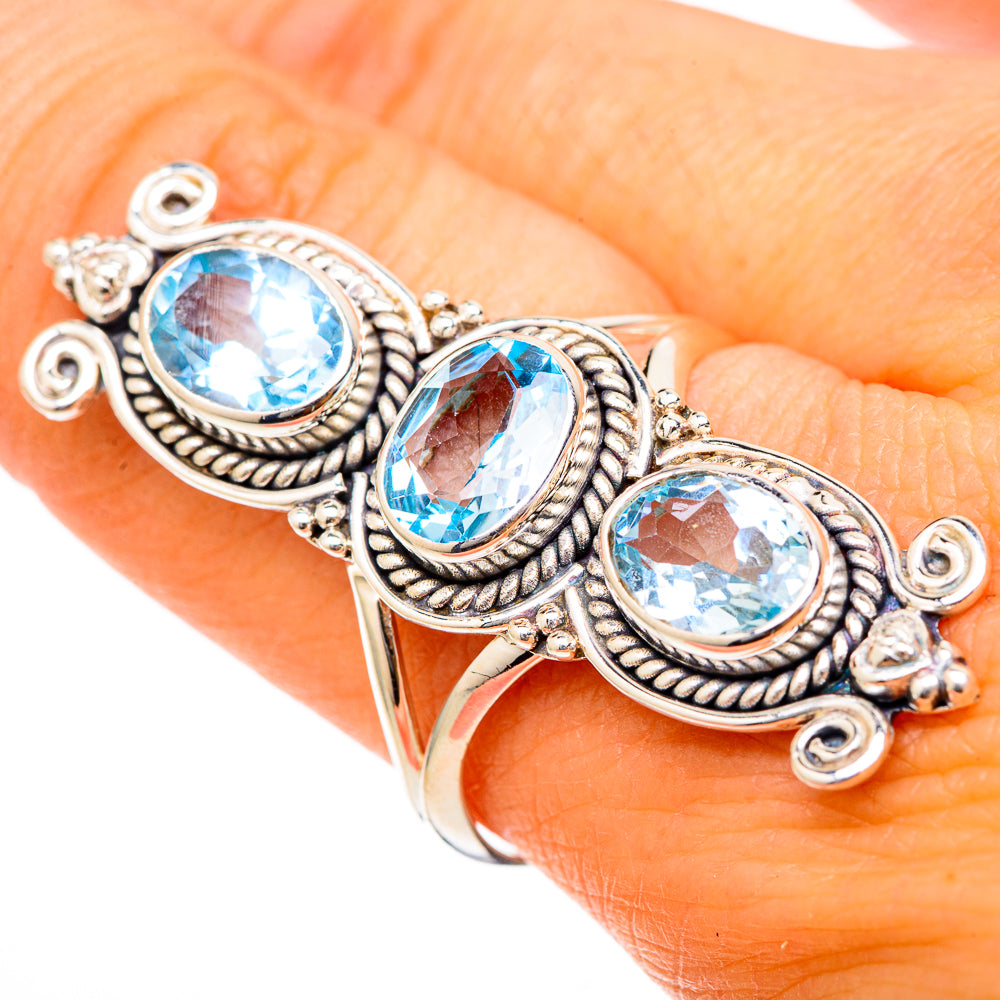 Blue Topaz Rings handcrafted by Ana Silver Co - RING101874
