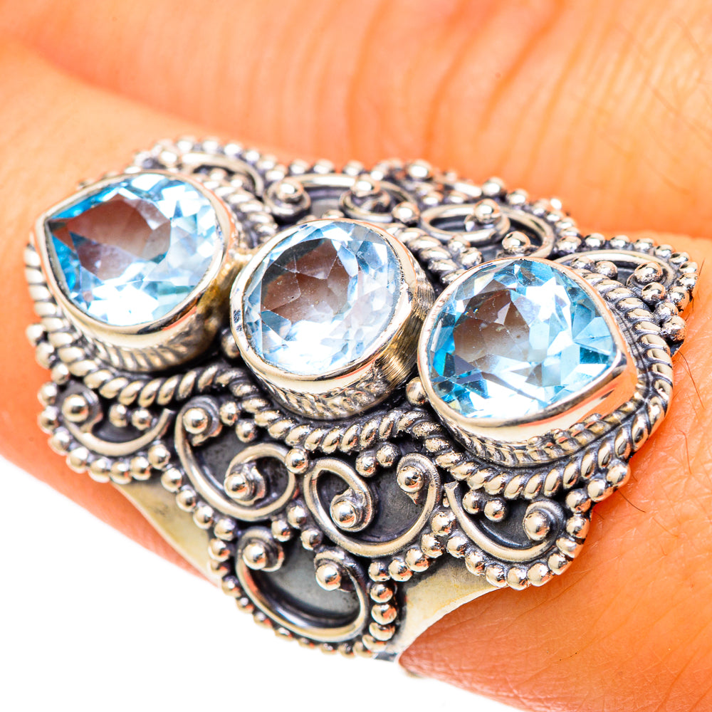 Blue Topaz Rings handcrafted by Ana Silver Co - RING101877