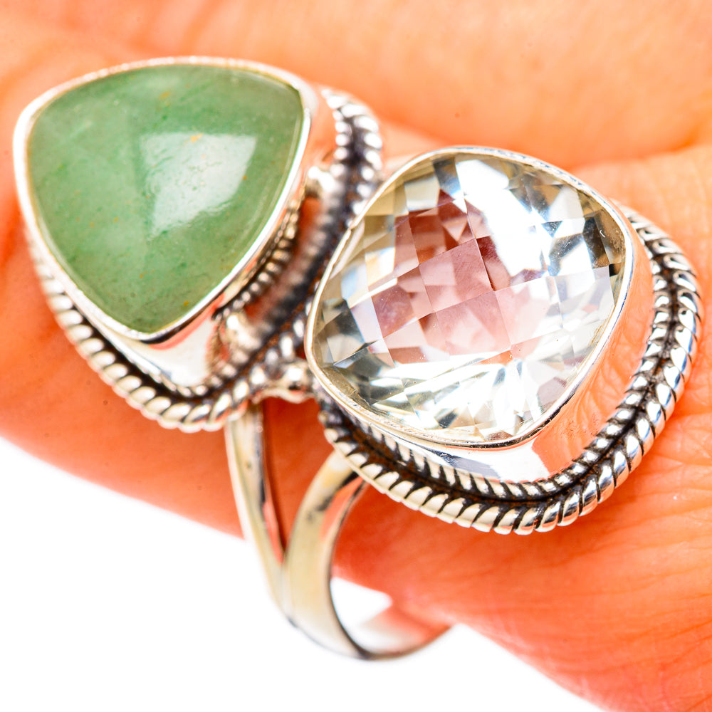 Green Aventurine, Green Amethyst Rings handcrafted by Ana Silver Co - RING101882