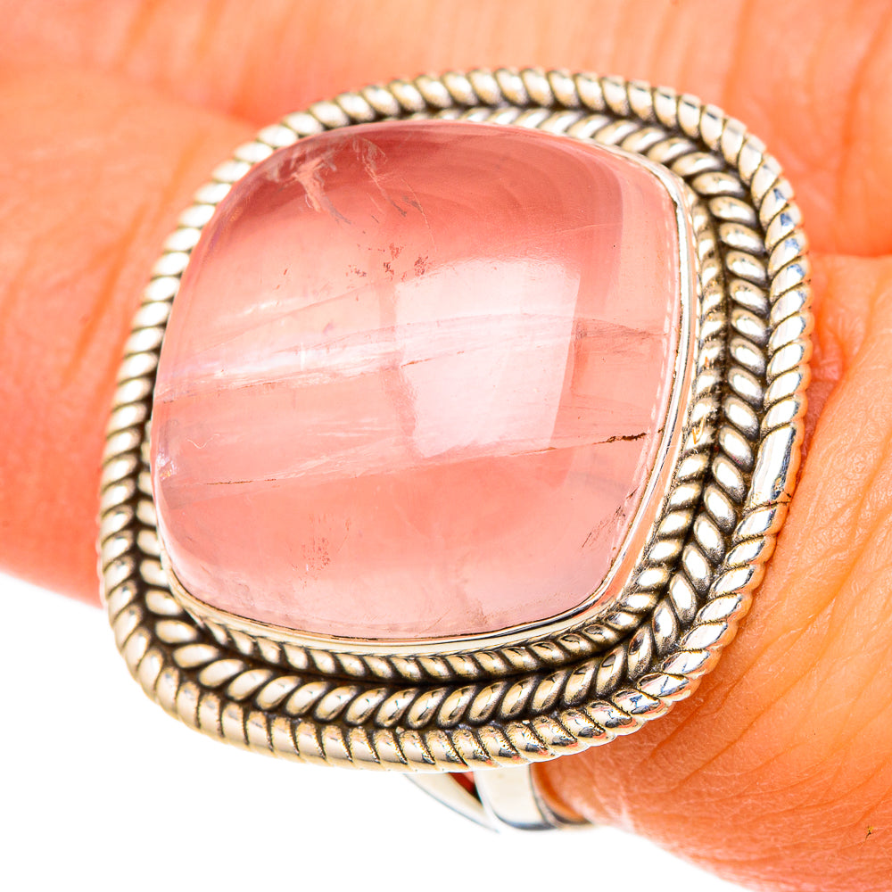 Rose Quartz Rings handcrafted by Ana Silver Co - RING101888