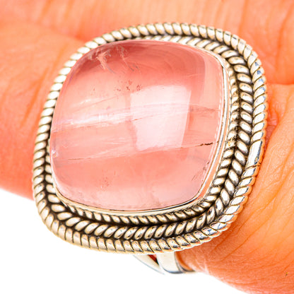 Rose Quartz Rings handcrafted by Ana Silver Co - RING101888