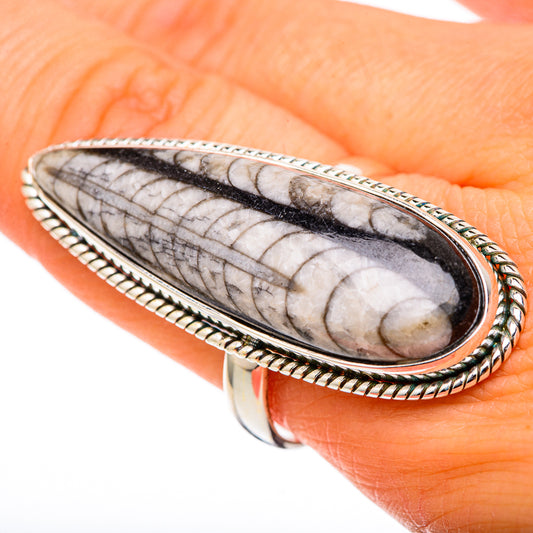 Orthoceras Fossil Rings handcrafted by Ana Silver Co - RING101894