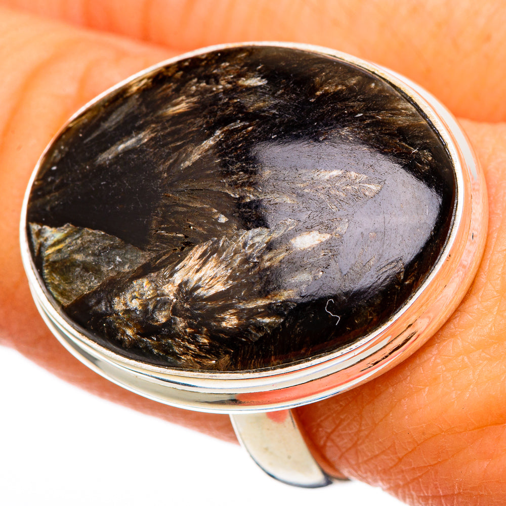 Golden Seraphinite Rings handcrafted by Ana Silver Co - RING101915